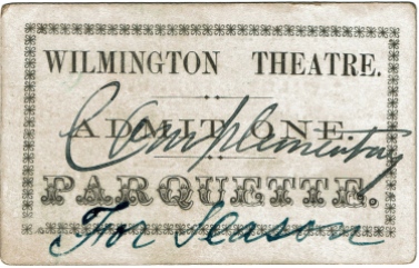 Front of Wilmington Theatre Ticket